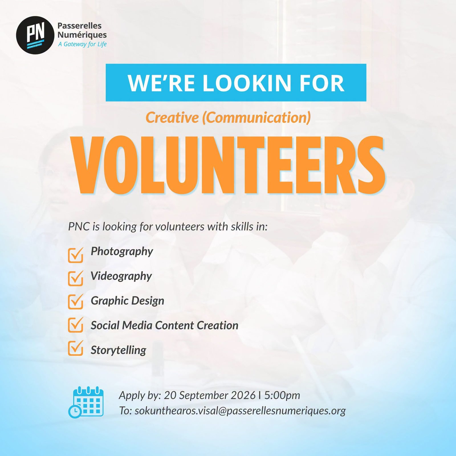 Volunteer Opportunity with Passerelles Numériques Cambodia